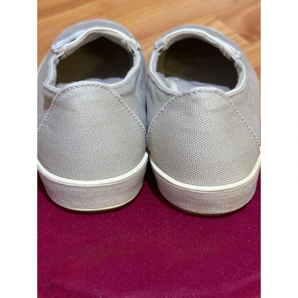 Grasshoppers by Keds Womens 7M Gray Canvas Slip-On Loafers Striped‎ ~ Sanitized
